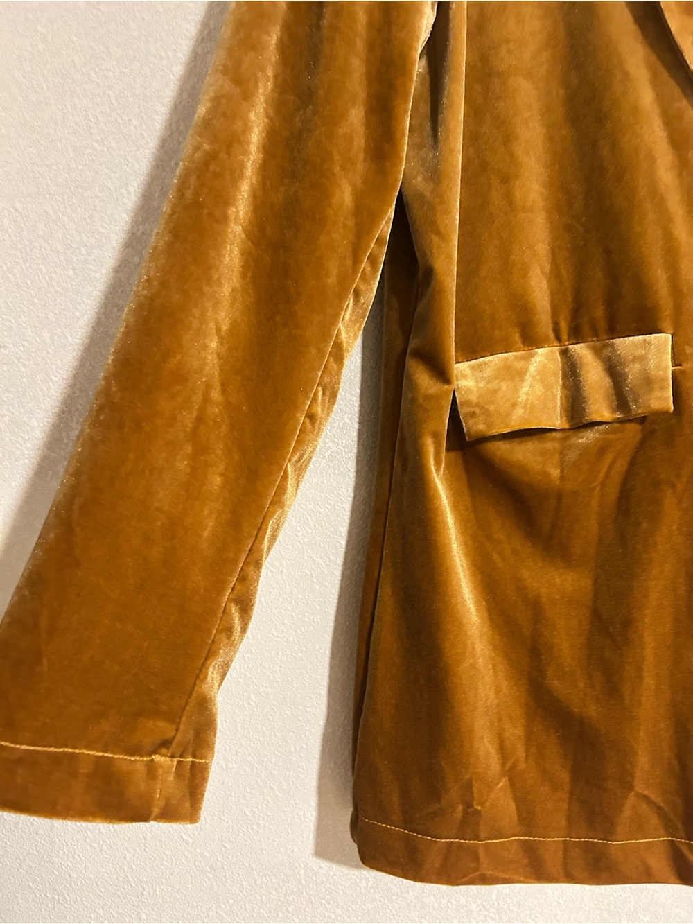 Women's Yellow Velvet Blazer Jacket Size Large New - Picture 5 of 10